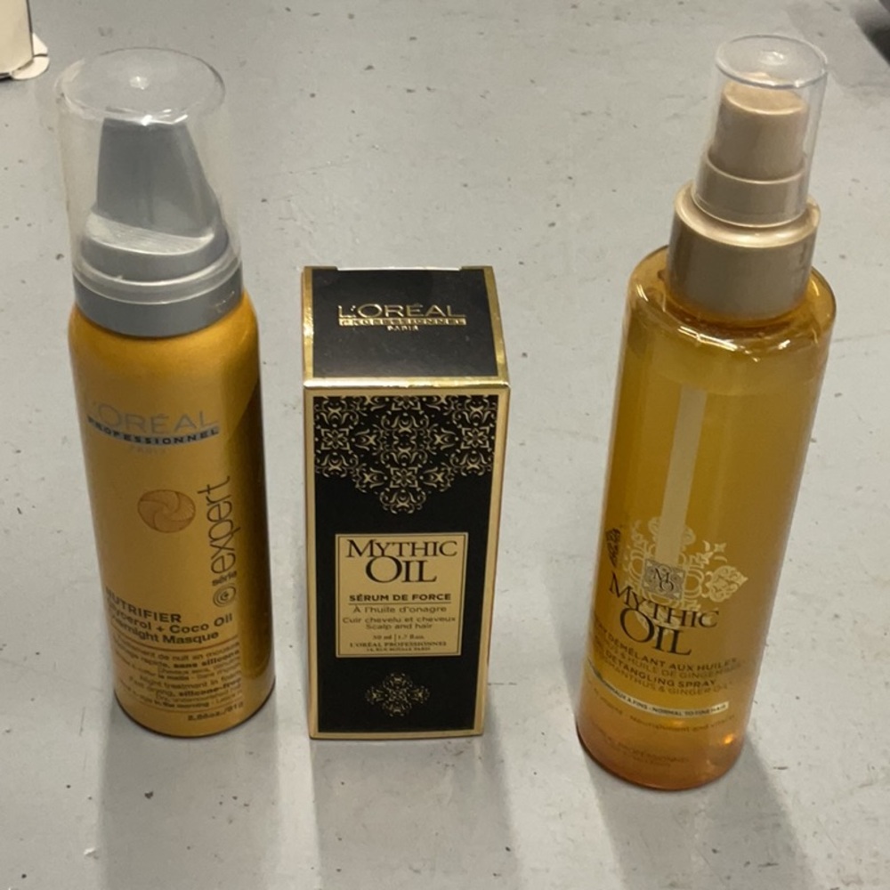 L'Oreal Mythic Oil Hair Care Trio - Gold and Black BUNDLE